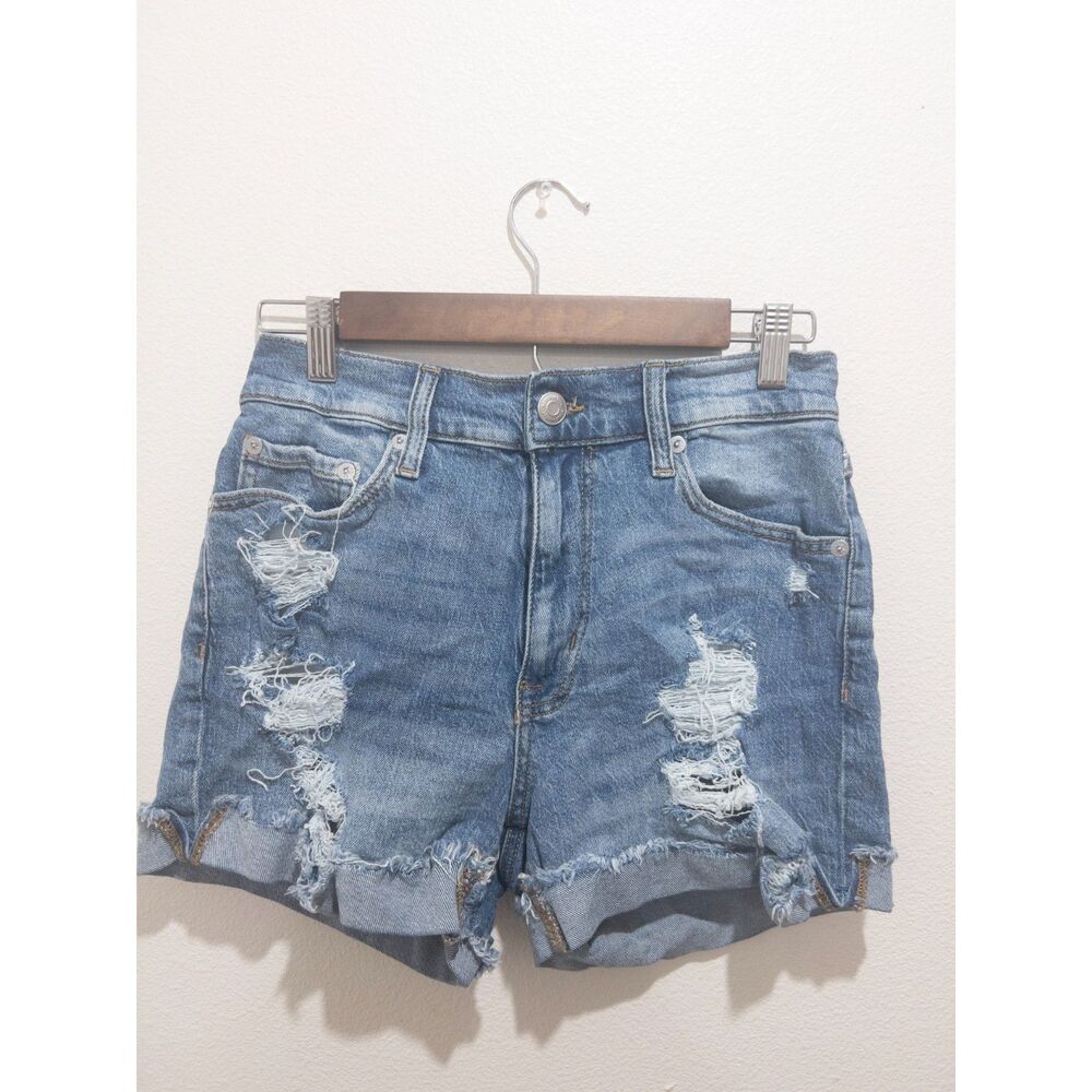 Aeropostale Mom Short Distressed Denim Shorts